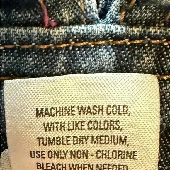 Disney Kids 2 Toned Denim Flower Embroidered Dress Size 6/6X💙 - Picture 6 of 6